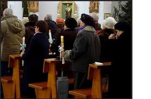 Gromnice Candles are brought to the mass during the holiday