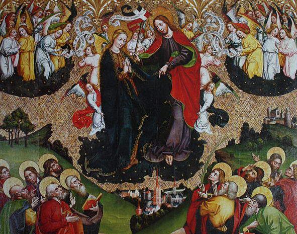 Painting from 1480 by Jan Wielki showing Assumption of the Virgin Mary- currently at the church in Warta (Łódź area)